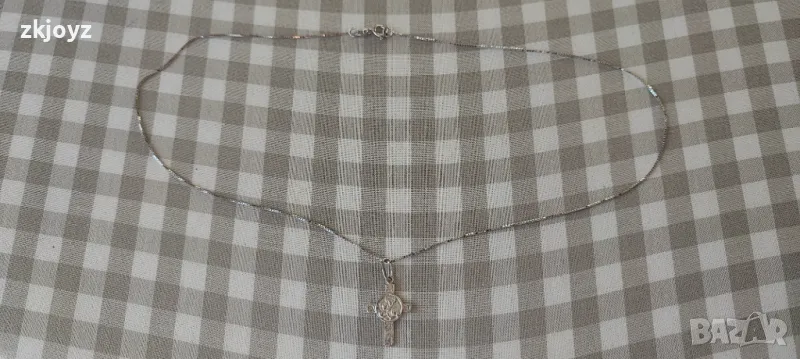 СРЕБЪРНО КОЛИЕ с КРЪСТ 3.22 грама / ПРОБА 925 , снимка 1