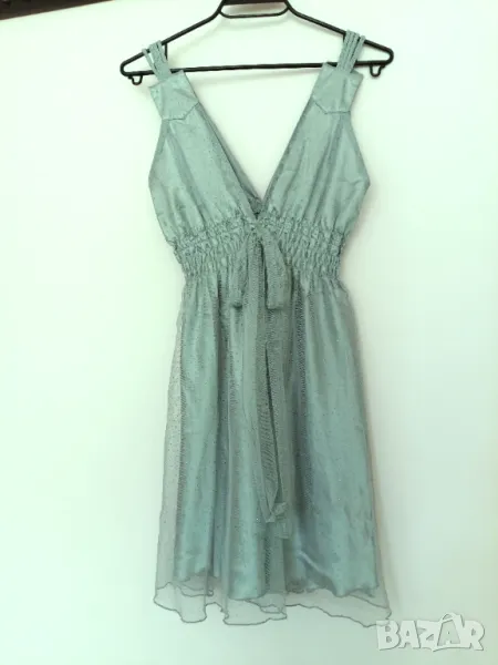 Парти рокля с лъскави точки /тюл и сатен/, снимка 1