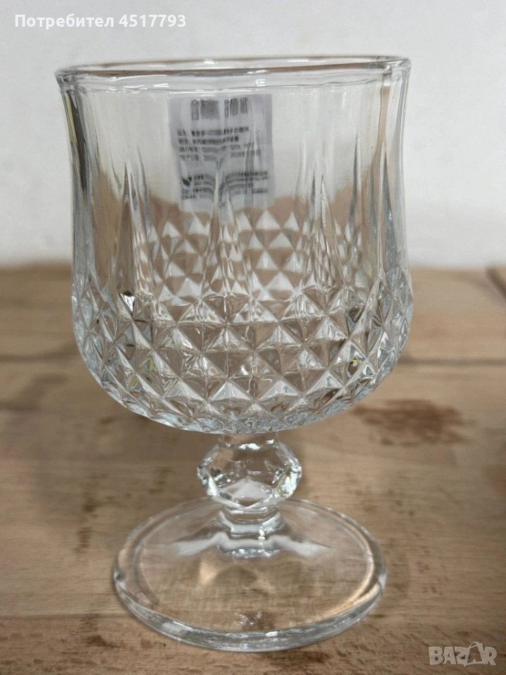 Комплект от 6 бр. чаши за вино със столчета за елегантно сервиране, снимка 1