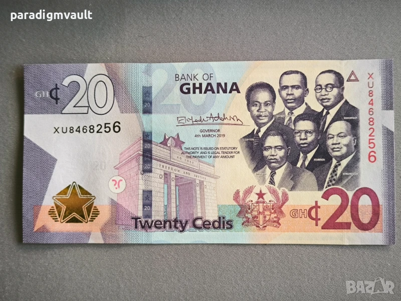 Банкнота - Гана - 20 седи UNC | 2017г., снимка 1
