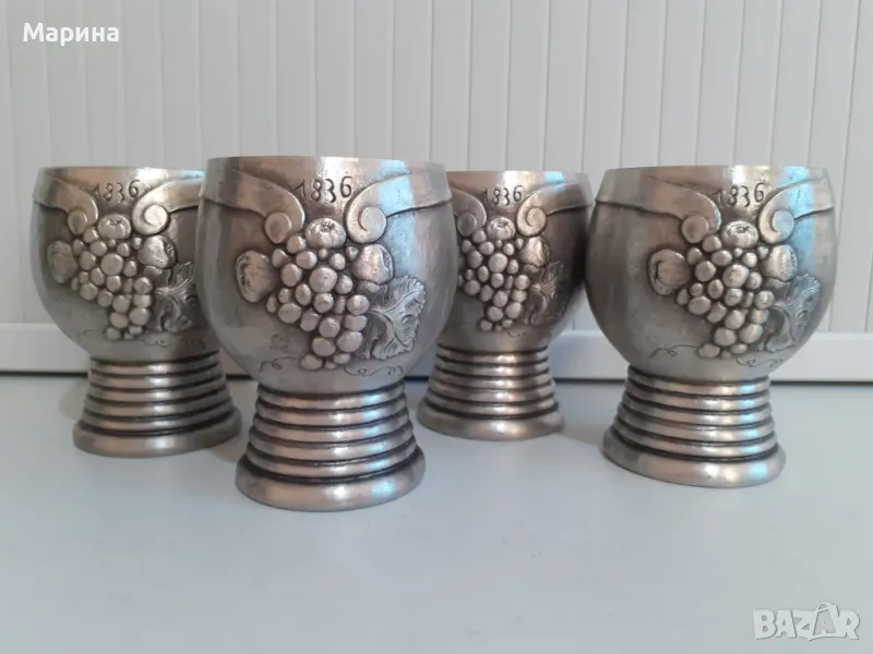 Чаши за вино и ракия 150 мл от калай Antik*Vintage#67, снимка 1