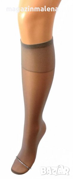 Fibrotex 15DEN телесни прозрачни чорапи до коляно Фибротекс 40-90кг три четвърти дамски чорапи, снимка 1