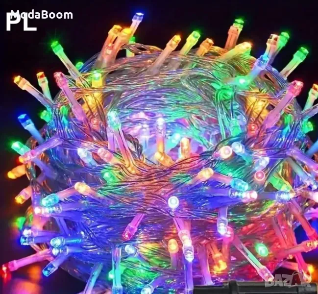 Коледни LED кристални лампички 10 м., снимка 1