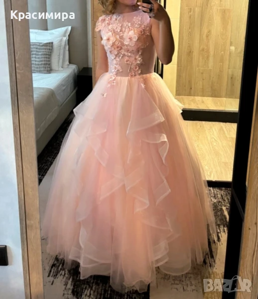 Розова бална рокля, снимка 1