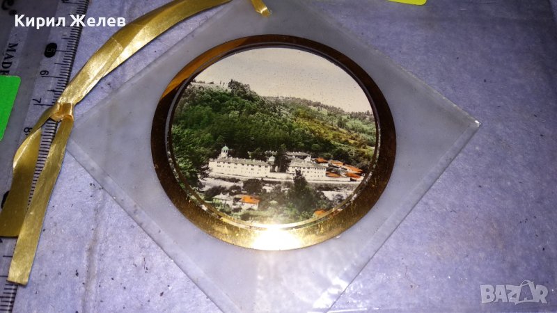 ЖИВОПИСЕН ИЗГЛЕД - МАНАСТИР в ГОРАТА ФОТОГРАФИЯ СТЪКЛЕН РЕЛИГИОЗЕН СУВЕНИР 34003, снимка 1