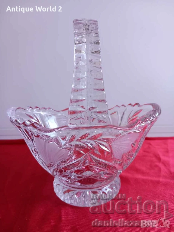 Кристално Стъкло Кошница , Бисквитиера Фруктиера, снимка 1