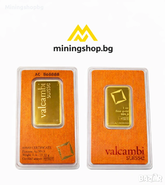 Златно кюлче Valcambi Suisse 1 oz (31.1 g) | Au 999.9, снимка 1