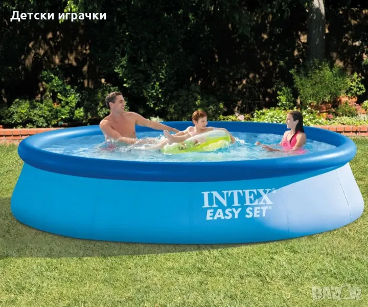 Надуваем Басейн Easy Set Intex, 366 x 76см, трислоен материал, син, снимка 1