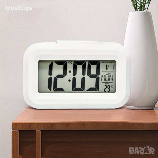 Мини дигитален настолен часовник с LED дисплей, снимка 1