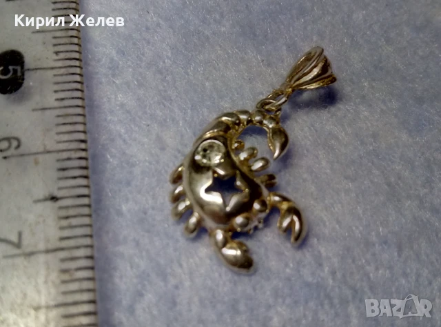 ЗОДИЯ СКОРПИОН ФИГУРАЛЕН СРЕБЪРЕН ПЕНДАНТ СРЕБРО 925 с ИСКРЯЩ ЦИРКОН 37741