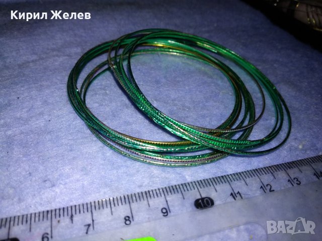 КОМПЛЕКТ СТОМАНЕНИ ЛАКИРАНИ ЗЕЛЕНИ ОРНАМЕНТИРАНИ ГРИВНИЧКИ 37496, снимка 4 - Гривни - 40856377