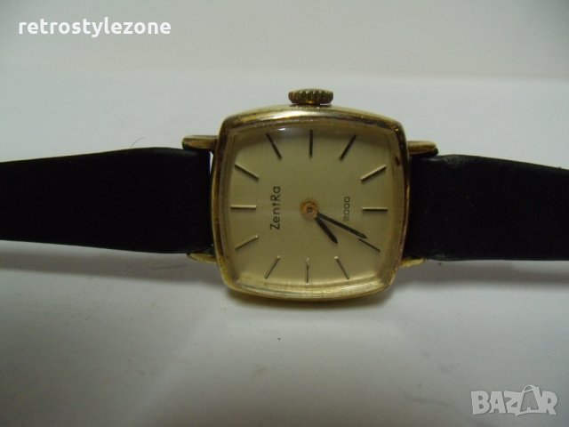 № 5960 стар дамски часовник ZentRa  - механичен  - работещ   - размер - 2 / 2 см , снимка 2 - Други ценни предмети - 35791232
