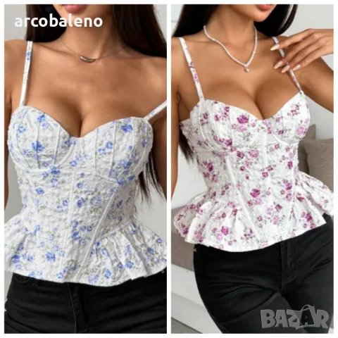 Дамски секси топ с връзки и гол гръб, 2цвята 