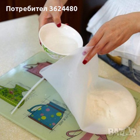 Силиконова незалепваща торба за месене на тесто, снимка 3 - Прибори за хранене, готвене и сервиране - 39982411