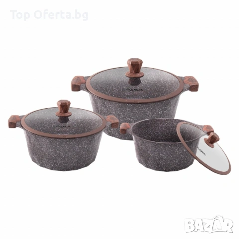 Гранитен комплект касероли за професионално и домашно готвене