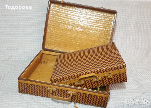 Чифт екзотични плетени куфари, снимка 10 - Антикварни и старинни предмети - 53210176