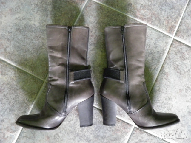 G-star оригинални боти от естествена сива кожа Uk4/37, снимка 4 - Дамски боти - 53245982