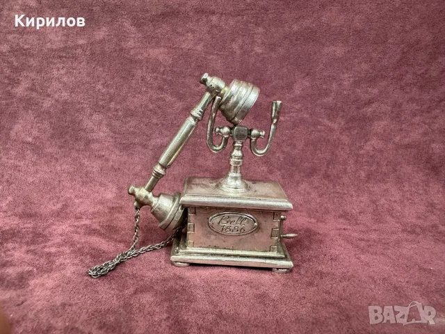 Ретро Телефон сребро-0,800., снимка 2 - Антикварни и старинни предмети - 56123958