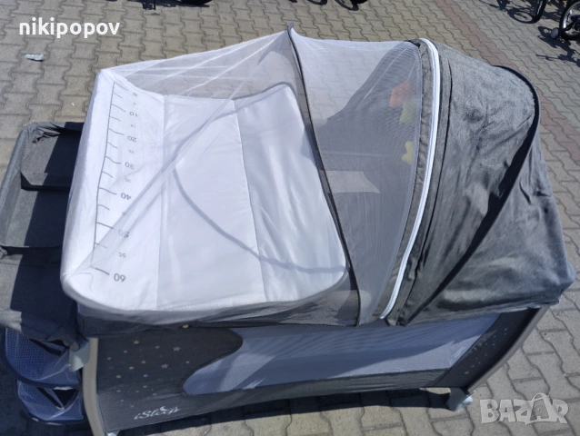 CANGAROO Детска кошара ISLEEP сив, снимка 3 - Детски люлки - 53565197