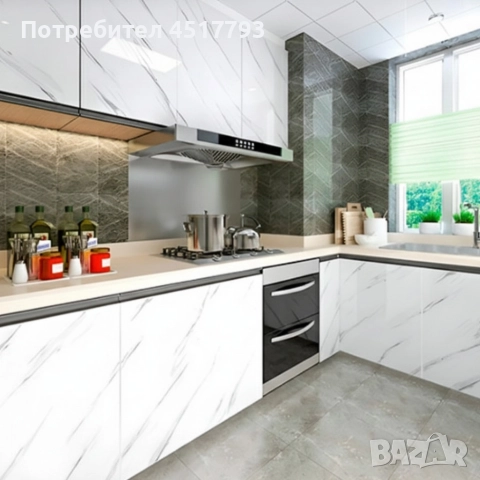 Мраморно самозалепващо фолио за обновяване на дома – водоустойчиво, здраво, практично, снимка 5 - Други - 52739684