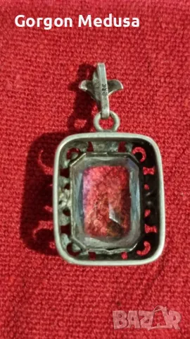 Антична голям арт деко висулка от немско сребро 835 проба, снимка 5 - Колиета, медальони, синджири - 49702103