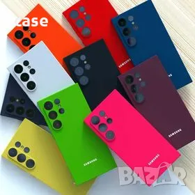 Samsung S25,S24,S23,S22 всички модели кейс с лого,8цвята,микрофибър