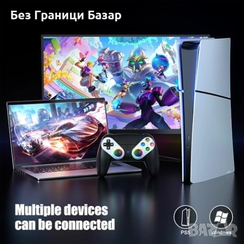 Нов RGB безжичен контролер за PS5 с макро и турбо функции Геймпад PC, снимка 2 - Аксесоари - 51889272