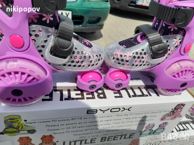 BYOX Детски кънки XS Little Beetle 26-29 Violet Girl, снимка 11 - Ролери, кънки - 53564788