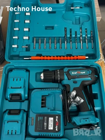 Акумулаторен Ударен Винтоверт 36V с две батерии + 24 части в куфар, снимка 4 - Винтоверти - 53143346