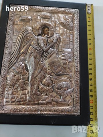 Сребърна икона''Свети Йоан Кръстител''/сребро 925/, снимка 9 - Икони - 38829034