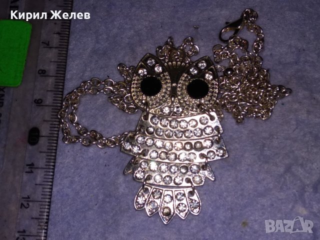 КРАСИВО ПОСРЕБРЕНО КРИСТАЛНО УКРАСЕНО ВИНТИДЖ АРТ БУХАЛЧЕ - КОЛИЕ ПЕНДАНТ 37363, снимка 10 - Колиета, медальони, синджири - 41682654