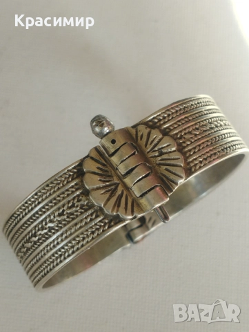 Стара сребърна гривна, снимка 6 - Антикварни и старинни предмети - 52957721