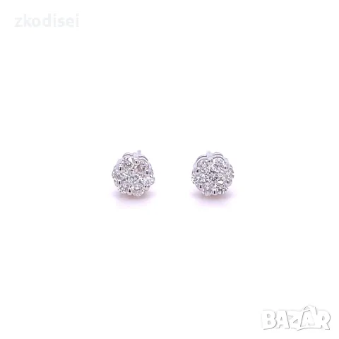 Златни обеци с диаманти 0,40Ct. чистота:SI модел:43649-1, снимка 1 - Обеци - 56314193