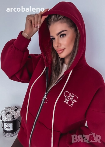 Дамски суичър с цип и надпис, 2цвята , снимка 6 - Суичъри - 52672385