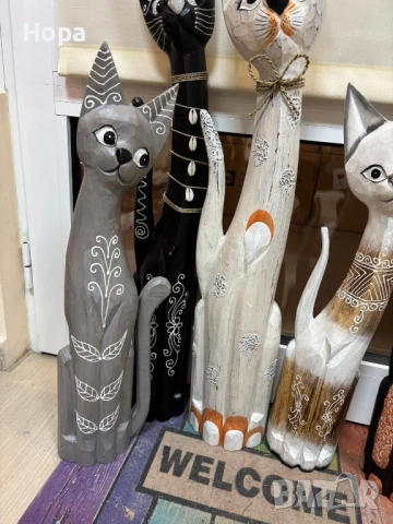 Котки от дърво 60,80,100см , снимка 3 - Декорация за дома - 34520145