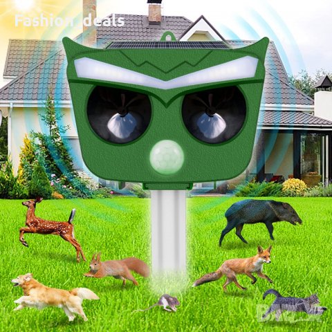 Нов Соларен Репелент за животни Уред за отблъскване Защита за градината