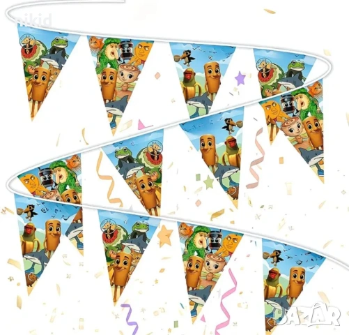 ITALIAN BRAINROT Парти Гирлянд Знаменца Флаг Банер декор украса рожден ден