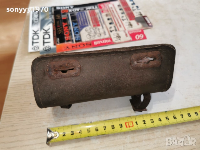 СТАРА КОЖЕНА ЧАНТА ЗА КОЛЕЛО-АНТИКА 1401261601, снимка 2 - Антикварни и старинни предмети - 53097870