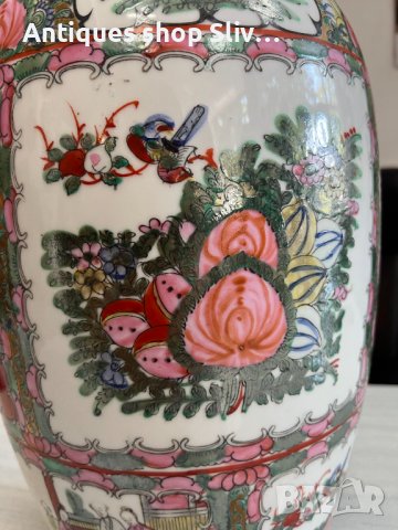 Ръчно рисувана китайска ваза. №4367, снимка 6 - Антикварни и старинни предмети - 41801103