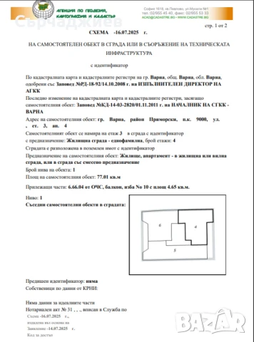 Апарт,Варна,Тухла, година на строителство 1998г ет. 2 от 5 77м/кв ., снимка 2 - Апартаменти - 51038440