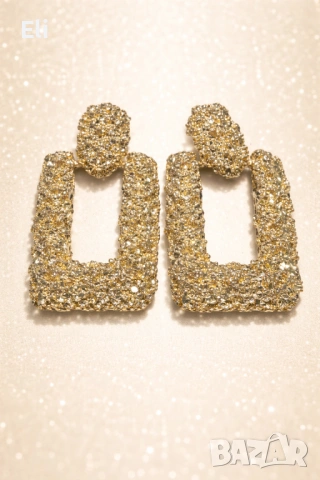Позлатени Обеци Heavy Gold, снимка 2 - Обеци - 53405710