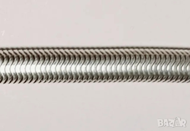 Масивна сребърна гривна змийска плетка, снимка 1