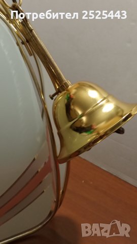 Абажур (Полилей) метален с 5 стъкла и Нова LED крушка Е27, снимка 9 - Лампи за таван - 41481557
