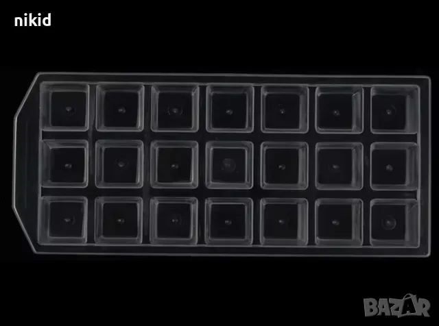 21 куб кубчета скосени прозрачна пластмасова форма молд за фондан шоколад гипс лед бонбони украса