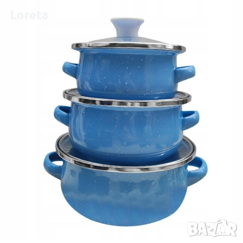 Комплект от 3 тенджери - 16см, 18см, 20см, снимка 7 - Прибори за хранене, готвене и сервиране - 53379337