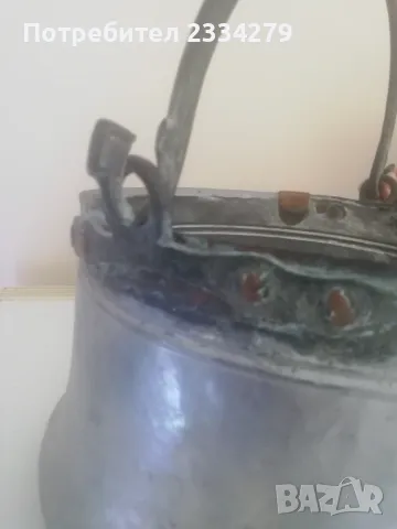 Стар меден бакър,казан ,,пиратник" 40 литра, снимка 6 - Антикварни и старинни предмети - 37550413