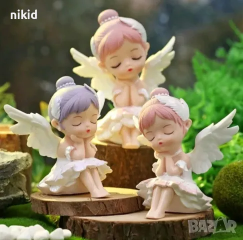 Момиче фея розова пластмасова фигурка украса декор за торта и др. топер, снимка 6 - Фигурки - 50146564