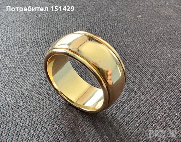 Златен пръстен нов - позлатена стомана, снимка 2 - Пръстени - 51690338