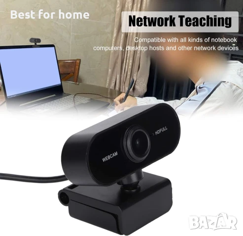 1080P Full HD уеб камера с микрофон, снимка 3 - Камери - 51041898