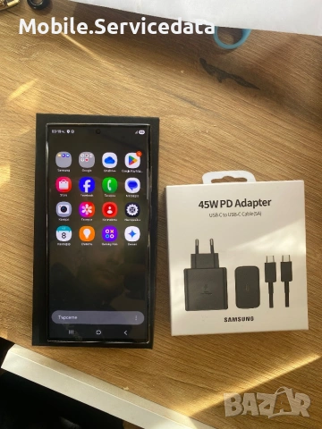 Samsung Galaxy S23 Ultra 256GB – Перфектно състояние, кутия, ново зарядно + оригинален адаптер